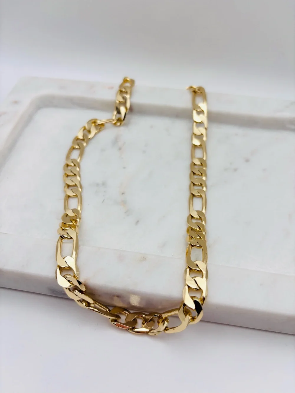 Men's Gold Figaro Chain Necklace